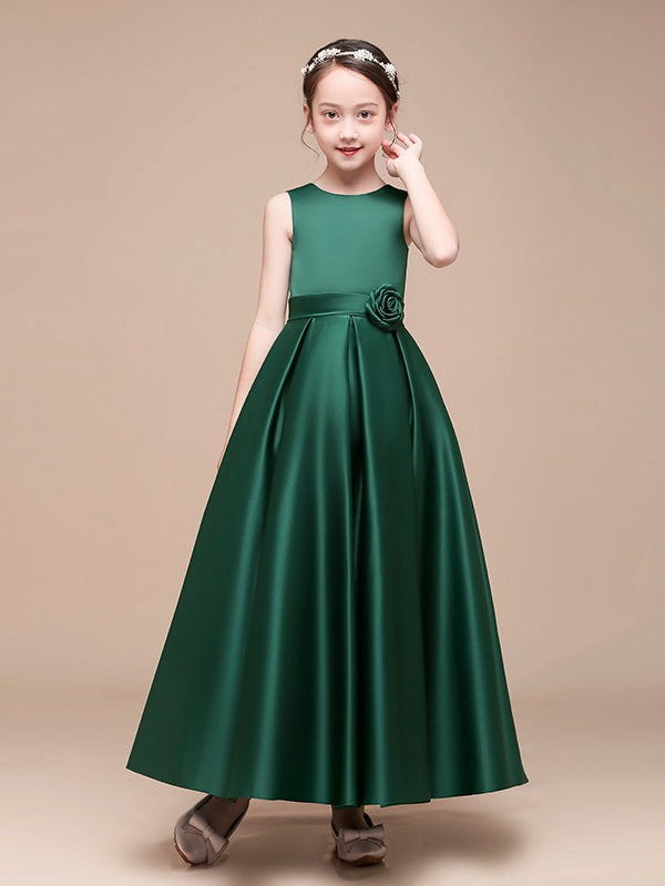 Dark Green Kids Pageant Dress With Handmade Flowers BCH049 Dark Green Kids Pageant Dress With Handmade Flowers BCH049