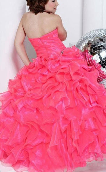 Ball Gown V-neck Watermelon Kids Girls Prom Dress CH0166