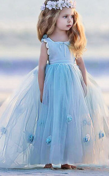 Princess Blue Toddler Flower Girl Dress CH0174