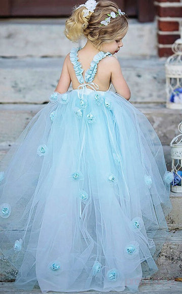 Princess Blue Toddler Flower Girl Dress CH0174