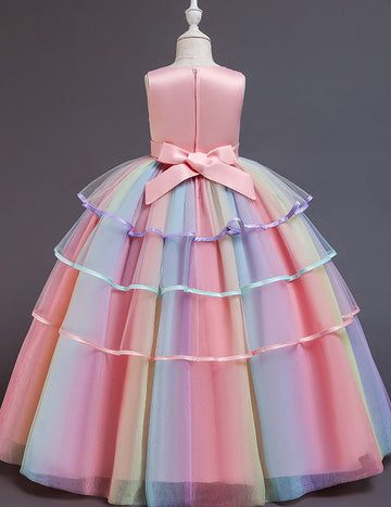 Cute Girls Party Rainbow Dress TXH094