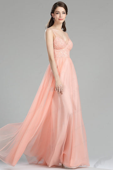 EBD005 Straps Coral Wedding Formal Dress