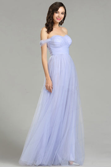 EBD008 Off The Shoulder Lilac Wedding Guest Dress