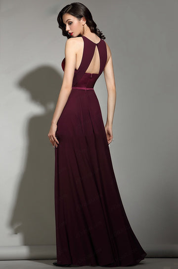 EBD026 Halter Dark Burgundy Formal Dress