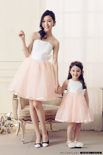 Simple Short Mommy-Daughter Matching Prom Dress FGD478