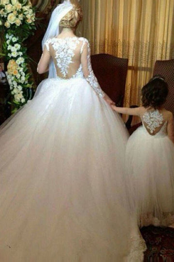 White Ball Mommy-Daughter Matching Prom Dress FGD487