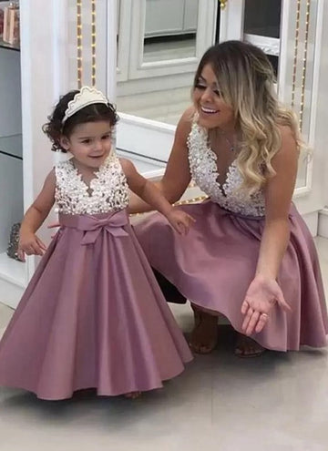 Toddler Short Mommy-Daughter Matching Prom Dress MGD008
