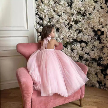 Lovely Pink Halter Kiddie Party Dress TXH118