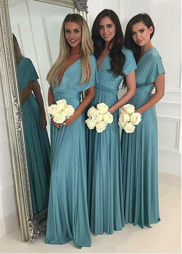 Country Charming V neck Chiffon BoHo Bridesmaid Dress GBD112