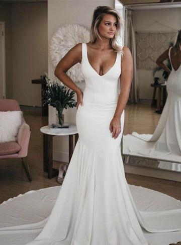 V Neck Wedding Dress BWD322