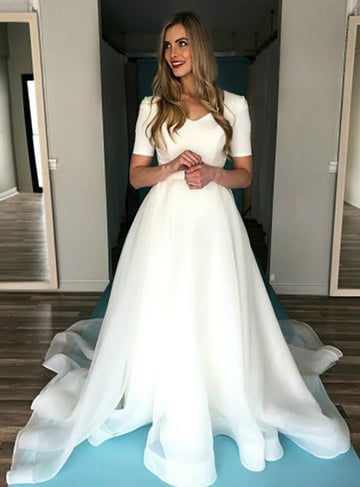 Princess Half Sleeve Wedding Dress BWD333
