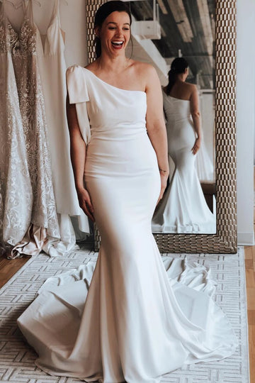 One Shoulder Wedding Dress BWD340