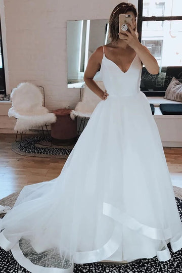 V Neck Wedding Dress BWD341