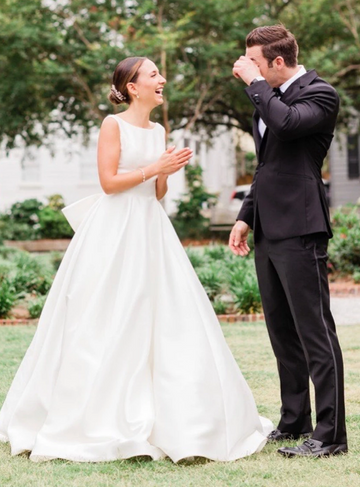 Garden Satin Wedding Dress BWD349