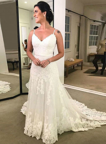Straps Lace Wedding Dress BWD353