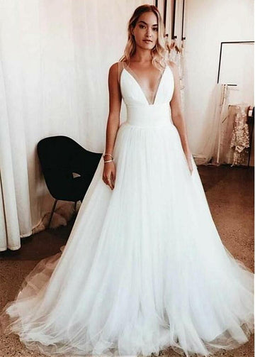 Straps Tulle Wedding Dress BWD361