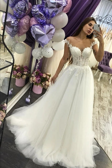 Lace Tulle Wedding Dress BWD373