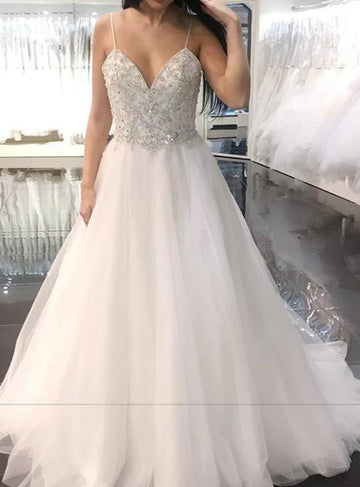 Straps Beading Wedding Dress BWD375