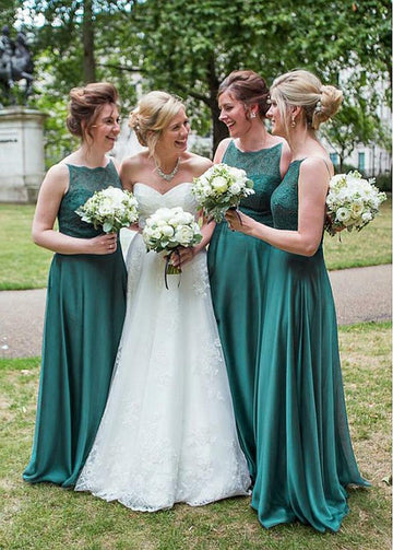 Ink-Blue Floor Length Bridesmaid Dress GBD080