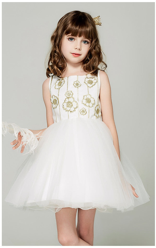 Princess Ivory Organza Short Mini Children's Prom Dress(AHC049)