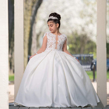 Ball Gown Tulle Kids Party Communion Dress(AHC067)