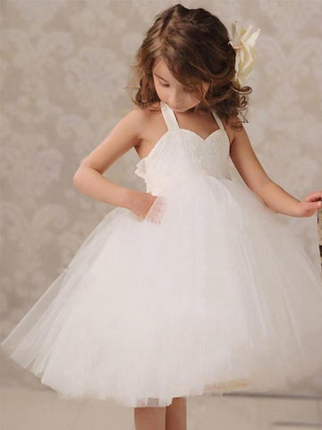 Halter Knee-Length Flower Girl Dress ACH093