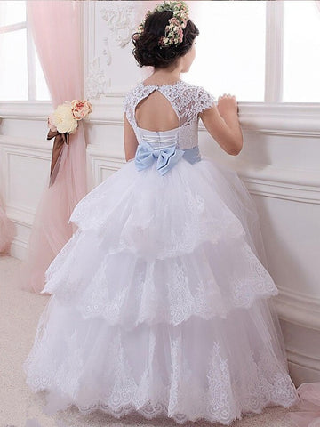 Ball Gown Floor-Length Tulle Flower Girl Dress ACH096