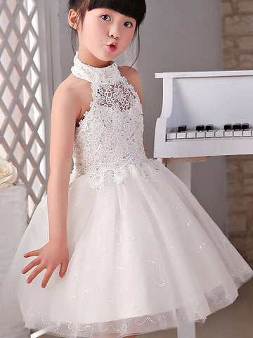 Princess Beading Halter Kids Prom Dress ACH107