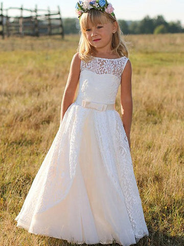 A Line Lace Flower Girl Dress ACH112