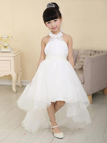 Halter High Low Flower Girl Kids Prom Dress ACH119