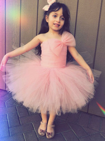 Pink Tulle Flower Girl Dress ACH128