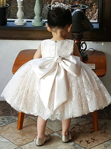 Ball Gown Toddler Pink Lace Girl Dress ACH139