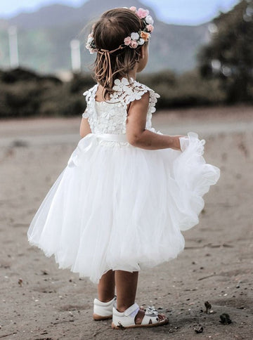 Lace White Toddler Flower Girl Dress ACH142