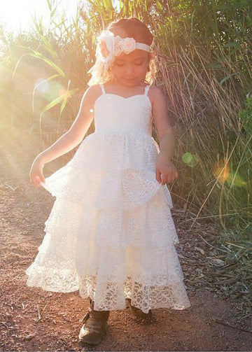 Lace Straps A-line Flower Girl Dress ACH171