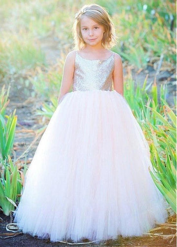 Sequin Tulle Ball Gown Girl Prom Dress ACH173