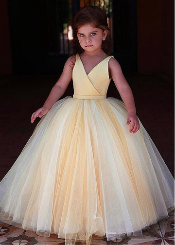 Yellow Toddler Ball Gown Flower Girl Dress ACH195