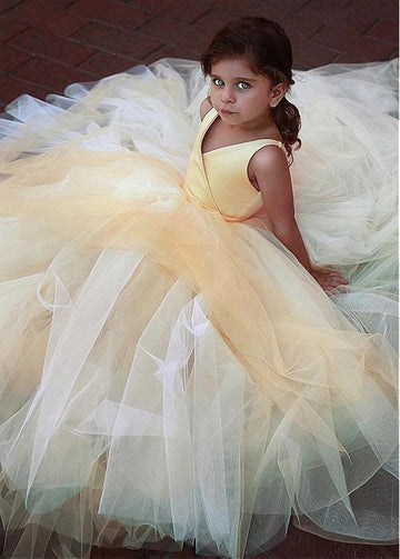 Yellow Toddler Ball Gown Flower Girl Dress ACH195