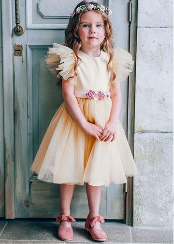 Champagne A-line Flower Girl Dress ACH200