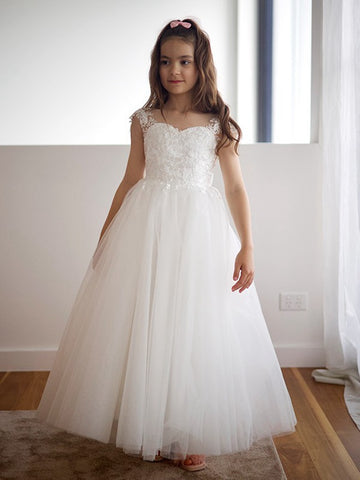 White Princess Kids Communion Dress ACH204