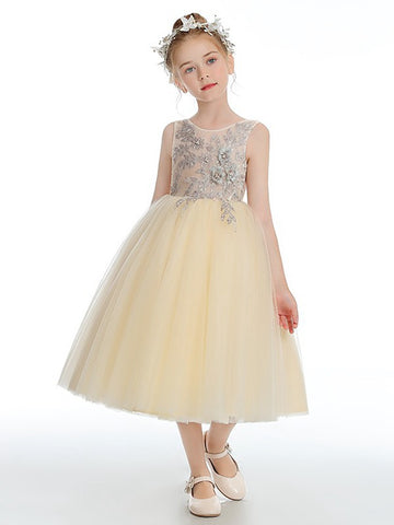 Tea-Length Kids Girl Party Dress ACH213