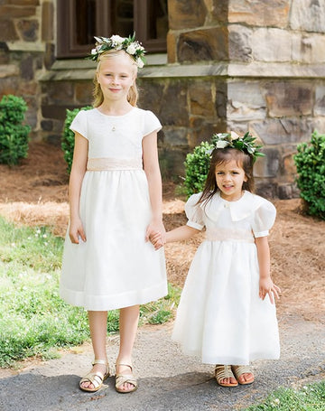 White Chiffon Toddler Flower Girl Dress ACH229