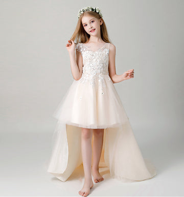 Gorgeous High low Pink Toddler Prom Dresses BCH023