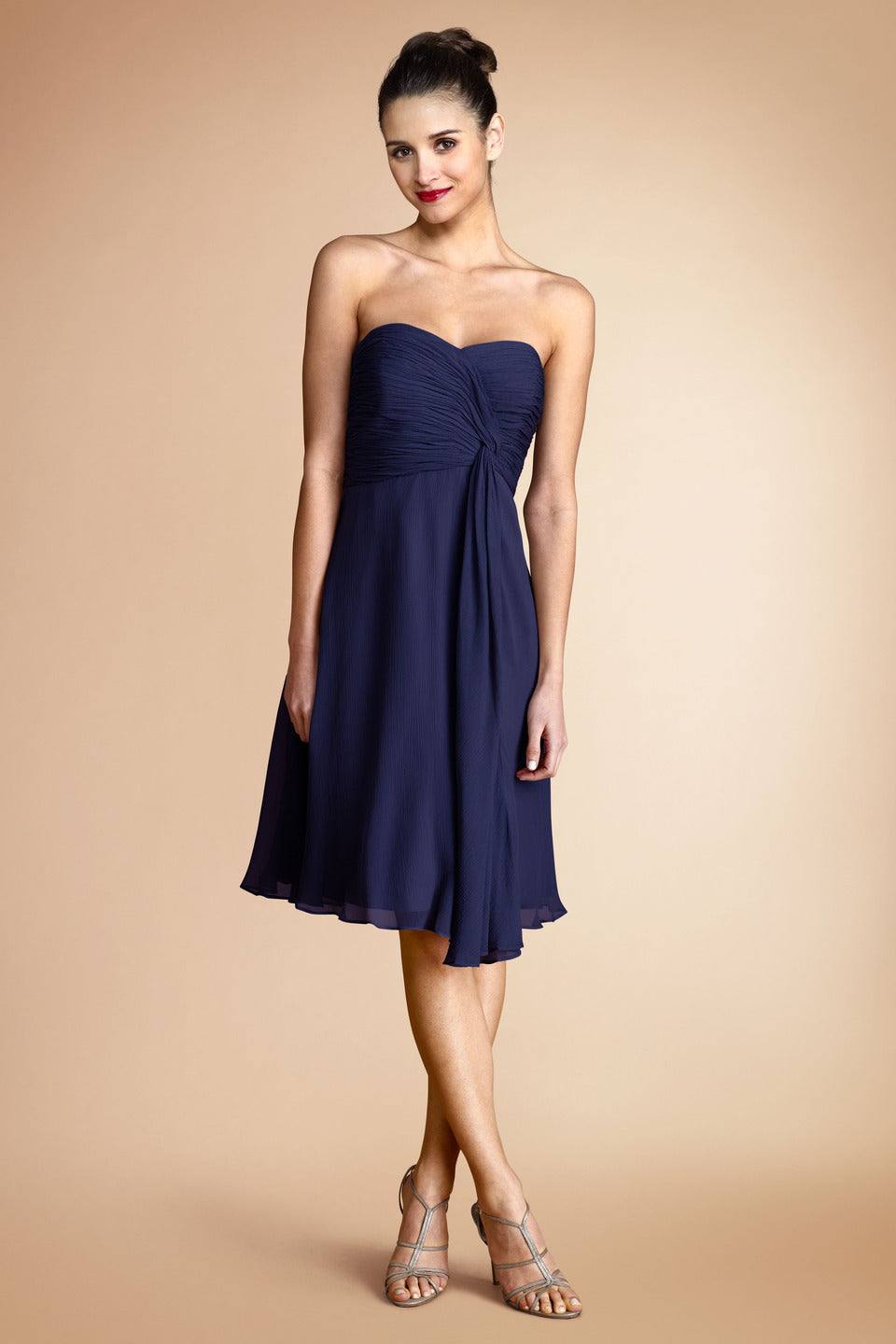 Navy Blue Chiffon A-line Sweetheart Short Bridesmaid Dress For Beach(B Navy Blue Chiffon A-line Sweetheart Short Bridesmaid Dress For Beach(B