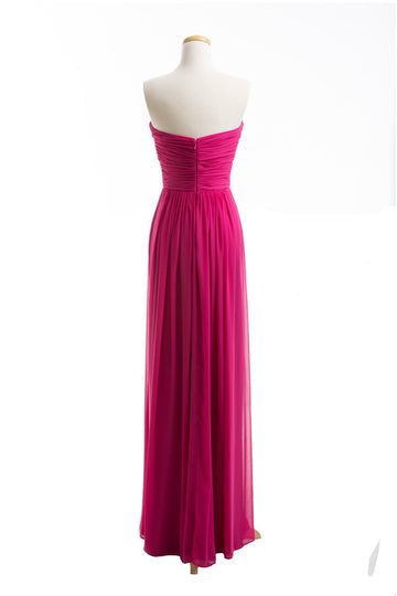 A Line Chiffon Sweetheart Floor Length Bridesmaid Dress(BSD024)