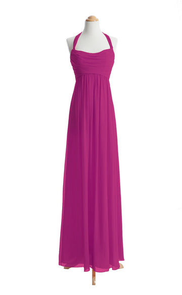 A Line Halter Floor Length Bridesmaid Dress(BSD030)