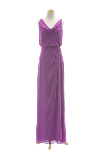 Chiffon A Line Cowl Floor Length Bridesmaid Dress(BSD031)