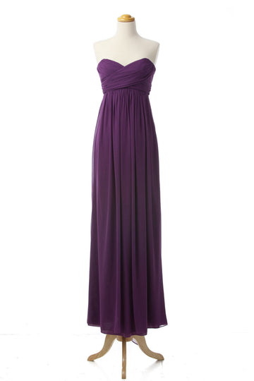 Chiffon A Line Sweetheart Floor Length Bridesmaid Dress(BSD032)