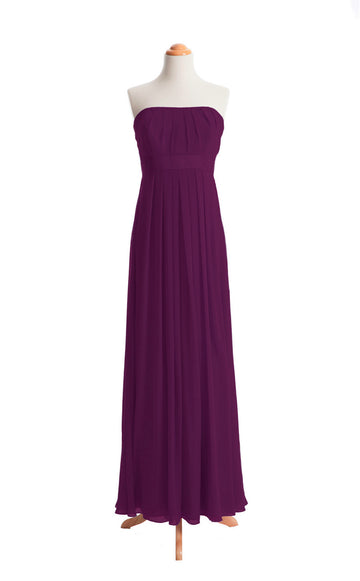 Chiffon A Line Straight Across Floor Length Bridesmaid Dress(BSD035)