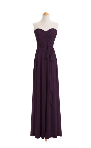 A Line Chiffon Sweetheart Floor Length Bridesmaid Dress(BSD037)