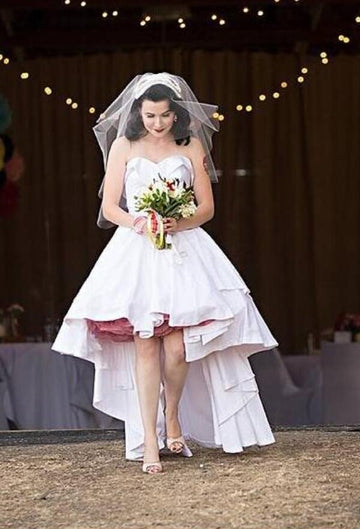 Rockabilly Rustic Country Sweetheart High Low Wedding Dress Outdoor BWD184